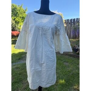 Lauren Ralph Lauren Boatneck Bell Sleeve Dress - Pale Cream SIZE 14